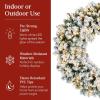 imageBest Choice Products 48in Large Flocked Artificial PreLit Fir Christmas Wreath Holiday Accent Decoration for Door Mantel wRed Lighted Bow 250 LED Lights 714 PVC Tips Power PluginFlocked