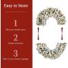imageBest Choice Products 48in Large Flocked Artificial PreLit Fir Christmas Wreath Holiday Accent Decoration for Door Mantel wRed Lighted Bow 250 LED Lights 714 PVC Tips Power PluginFlocked