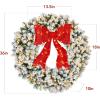 imageBest Choice Products 48in Large Flocked Artificial PreLit Fir Christmas Wreath Holiday Accent Decoration for Door Mantel wRed Lighted Bow 250 LED Lights 714 PVC Tips Power PluginFlocked