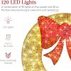 imageBest Choice Products 48in PreLit Outdoor Christmas Wreath Decoration LED Metal Holiday Decor for Home w 140 Lights Bow  GoldRedGoldRed