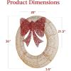 imageBest Choice Products 48in PreLit Outdoor Christmas Wreath Decoration LED Metal Holiday Decor for Home w 140 Lights Bow  GoldRedGoldRed