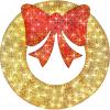 imageBest Choice Products 48in PreLit Outdoor Christmas Wreath Decoration LED Metal Holiday Decor for Home w 140 Lights Bow  GoldRedGoldRed