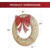 imageBest Choice Products 48in PreLit Outdoor Christmas Wreath Decoration LED Metal Holiday Decor for Home w 140 Lights Bow  GoldRedGoldRed