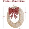 imageBest Choice Products 48in PreLit Outdoor Christmas Wreath Decoration LED Metal Holiday Decor for Home w 140 Lights Bow  GoldRedGoldRed