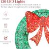 imageBest Choice Products 48in PreLit Outdoor Christmas Wreath Decoration LED Metal Holiday Decor for Home w 140 Lights Bow  GoldRedGreenRed