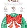 imageBest Choice Products 48in PreLit Outdoor Christmas Wreath Decoration LED Metal Holiday Decor for Home w 140 Lights Bow  GoldRedGreenRed
