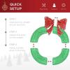 imageBest Choice Products 48in PreLit Outdoor Christmas Wreath Decoration LED Metal Holiday Decor for Home w 140 Lights Bow  GoldRedGreenRed