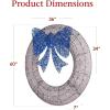 imageBest Choice Products 48in PreLit Outdoor Christmas Wreath Decoration LED Metal Holiday Decor for Home w 140 Lights Bow  GoldRedSilverBlue