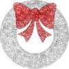 imageBest Choice Products 48in PreLit Outdoor Christmas Wreath Decoration LED Metal Holiday Decor for Home w 140 Lights Bow  GoldRedSilverRed