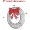 imageBest Choice Products 48in PreLit Outdoor Christmas Wreath Decoration LED Metal Holiday Decor for Home w 140 Lights Bow  GoldRedSilverRed