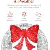 imageBest Choice Products 48in PreLit Outdoor Christmas Wreath Decoration LED Metal Holiday Decor for Home w 140 Lights Bow  GoldRedSilverRed