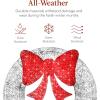 imageBest Choice Products 48in PreLit Outdoor Christmas Wreath Decoration LED Metal Holiday Decor for Home w 140 Lights Bow  GoldRedSilverRed
