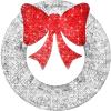 imageBest Choice Products 48in PreLit Outdoor Christmas Wreath Decoration LED Metal Holiday Decor for Home w 140 Lights Bow  GoldRedSilverRed