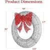 imageBest Choice Products 48in PreLit Outdoor Christmas Wreath Decoration LED Metal Holiday Decor for Home w 140 Lights Bow  GoldRedSilverRed
