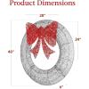 imageBest Choice Products 48in PreLit Outdoor Christmas Wreath Decoration LED Metal Holiday Decor for Home w 140 Lights Bow  GoldRedSilverRed