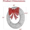imageBest Choice Products 48in PreLit Outdoor Christmas Wreath Decoration LED Metal Holiday Decor for Home w 140 Lights Bow  GoldRedSilverRed