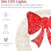 imageBest Choice Products 48in PreLit Outdoor Christmas Wreath Decoration LED Metal Holiday Decor for Home w 140 Lights Bow  GoldRedWhiteRed