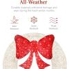 imageBest Choice Products 48in PreLit Outdoor Christmas Wreath Decoration LED Metal Holiday Decor for Home w 140 Lights Bow  GoldRedWhiteRed