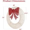 imageBest Choice Products 48in PreLit Outdoor Christmas Wreath Decoration LED Metal Holiday Decor for Home w 140 Lights Bow  GoldRedWhiteRed