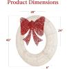 imageBest Choice Products 48in PreLit Outdoor Christmas Wreath Decoration LED Metal Holiday Decor for Home w 140 Lights Bow  GoldRedWhiteRed