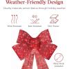 imageBest Choice Products 48in PreLit XL Christmas Bow Decoration Large Outdoor LED Holiday Yard Dcor w 200 Lights 8 Light Functions Timer HookRed