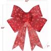 imageBest Choice Products 48in PreLit XL Christmas Bow Decoration Large Outdoor LED Holiday Yard Dcor w 200 Lights 8 Light Functions Timer HookRed