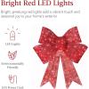imageBest Choice Products 48in PreLit XL Christmas Bow Decoration Large Outdoor LED Holiday Yard Dcor w 200 Lights 8 Light Functions Timer HookRed