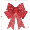 imageBest Choice Products 48in PreLit XL Christmas Bow Decoration Large Outdoor LED Holiday Yard Dcor w 200 Lights 8 Light Functions Timer HookRed