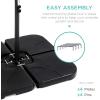 imageBest Choice Products 4Piece 155lb Capacity HeavyDuty Cantilever Offset Patio Umbrella Stand Square Base Plate Set wEasyFill Spouts for Water or Sand  BlackBlack