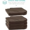 imageBest Choice Products 4Piece 155lb Capacity HeavyDuty Cantilever Offset Patio Umbrella Stand Square Base Plate Set wEasyFill Spouts for Water or Sand  BlackBrown