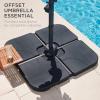 imageBest Choice Products 4Piece 155lb Capacity HeavyDuty Cantilever Offset Patio Umbrella Stand Square Base Plate Set wEasyFill Spouts for Water or Sand  BlackBlack