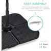 imageBest Choice Products 4Piece 155lb Capacity HeavyDuty Cantilever Offset Patio Umbrella Stand Square Base Plate Set wEasyFill Spouts for Water or Sand  BlackBlack Faux Wicker