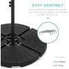 imageBest Choice Products 4Piece 158lb Capacity Cantilever Offset Patio Umbrella Circular Base Stand wCarry Handles EasyFill Spouts Base Connector Hooks UV Stability  BlackBlack
