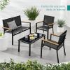 imageBest Choice Products 4Piece Outdoor Textilene Patio Conversation Set Backyard Furniture wLoveseat Coffee Table Steel Frame  TaupeCharcoalBlackBlack