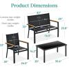 imageBest Choice Products 4Piece Outdoor Textilene Patio Conversation Set Backyard Furniture wLoveseat Coffee Table Steel Frame  TaupeCharcoalBlackBlack
