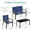 imageBest Choice Products 4Piece Outdoor Textilene Patio Conversation Set Backyard Furniture wLoveseat Coffee Table Steel Frame  TaupeCharcoalBlackNavy