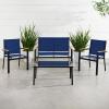 imageBest Choice Products 4Piece Outdoor Textilene Patio Conversation Set Backyard Furniture wLoveseat Coffee Table Steel Frame  TaupeCharcoalBlackNavy