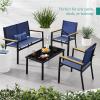 imageBest Choice Products 4Piece Outdoor Textilene Patio Conversation Set Backyard Furniture wLoveseat Coffee Table Steel Frame  TaupeCharcoalBlackNavy