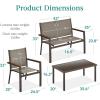 imageBest Choice Products 4Piece Outdoor Textilene Patio Conversation Set Backyard Furniture wLoveseat Coffee Table Steel Frame  TaupeCharcoalBrownBrown