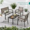 imageBest Choice Products 4Piece Outdoor Textilene Patio Conversation Set Backyard Furniture wLoveseat Coffee Table Steel Frame  TaupeCharcoalBrownBrown