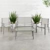 imageBest Choice Products 4Piece Outdoor Textilene Patio Conversation Set Backyard Furniture wLoveseat Coffee Table Steel Frame  TaupeCharcoalGrayGray