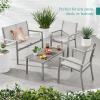 imageBest Choice Products 4Piece Outdoor Textilene Patio Conversation Set Backyard Furniture wLoveseat Coffee Table Steel Frame  TaupeCharcoalGrayGray