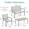imageBest Choice Products 4Piece Outdoor Textilene Patio Conversation Set Backyard Furniture wLoveseat Coffee Table Steel Frame  TaupeCharcoalGrayGray