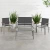 imageBest Choice Products 4Piece Outdoor Textilene Patio Conversation Set Backyard Furniture wLoveseat Coffee Table Steel Frame  TaupeCharcoalTaupeCharcoal