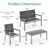 imageBest Choice Products 4Piece Outdoor Textilene Patio Conversation Set Backyard Furniture wLoveseat Coffee Table Steel Frame  TaupeCharcoalTaupeCharcoal