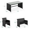 imageBest Choice Products 4Piece Outdoor Wicker Patio Conversation Furniture Set for Backyard wCoffee Table Seat Cushions  BrownMidnight GreenBlackBlack