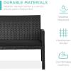 imageBest Choice Products 4Piece Outdoor Wicker Patio Conversation Furniture Set for Backyard wCoffee Table Seat Cushions  BrownMidnight GreenBlackBlack