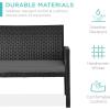 imageBest Choice Products 4Piece Outdoor Wicker Patio Conversation Furniture Set for Backyard wCoffee Table Seat Cushions  BrownMidnight GreenBlackGray