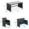 imageBest Choice Products 4Piece Outdoor Wicker Patio Conversation Furniture Set for Backyard wCoffee Table Seat Cushions  BrownMidnight GreenBlackPeacock