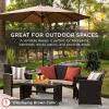 imageBest Choice Products 4Piece Outdoor Wicker Patio Conversation Furniture Set for Backyard wCoffee Table Seat Cushions  BrownMidnight GreenBlackTeal